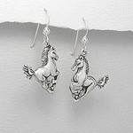 Running Horse Sterling Silver Dangle Earrings Running Horse Sterling Silver Dangle Earrings